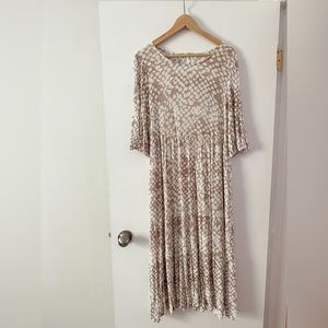 Boho Neutral Python Midi Dress - size medium